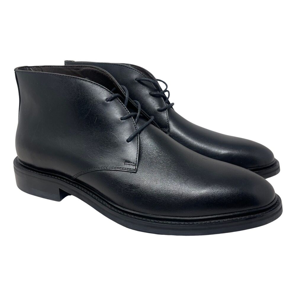 Flag Ltd Chelsea Chukka Boots Mens Size 11.5 Black Leather Lace Up MRSP $150
